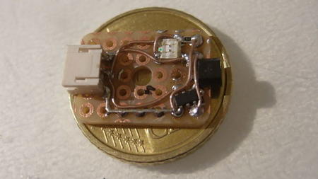 Breadboard layout with 50c coin